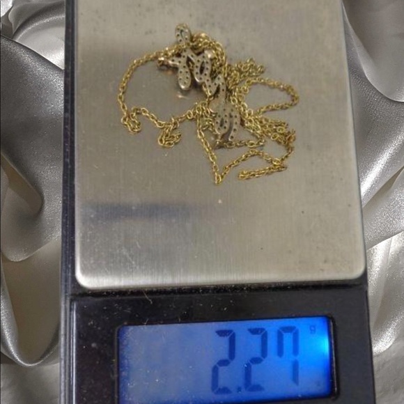 ✨14k✨ Yellow Gold LOVE Necklace with Diamond Accents - 16" Chain 💎 AUTHENTIC- - Picture 7 of 12